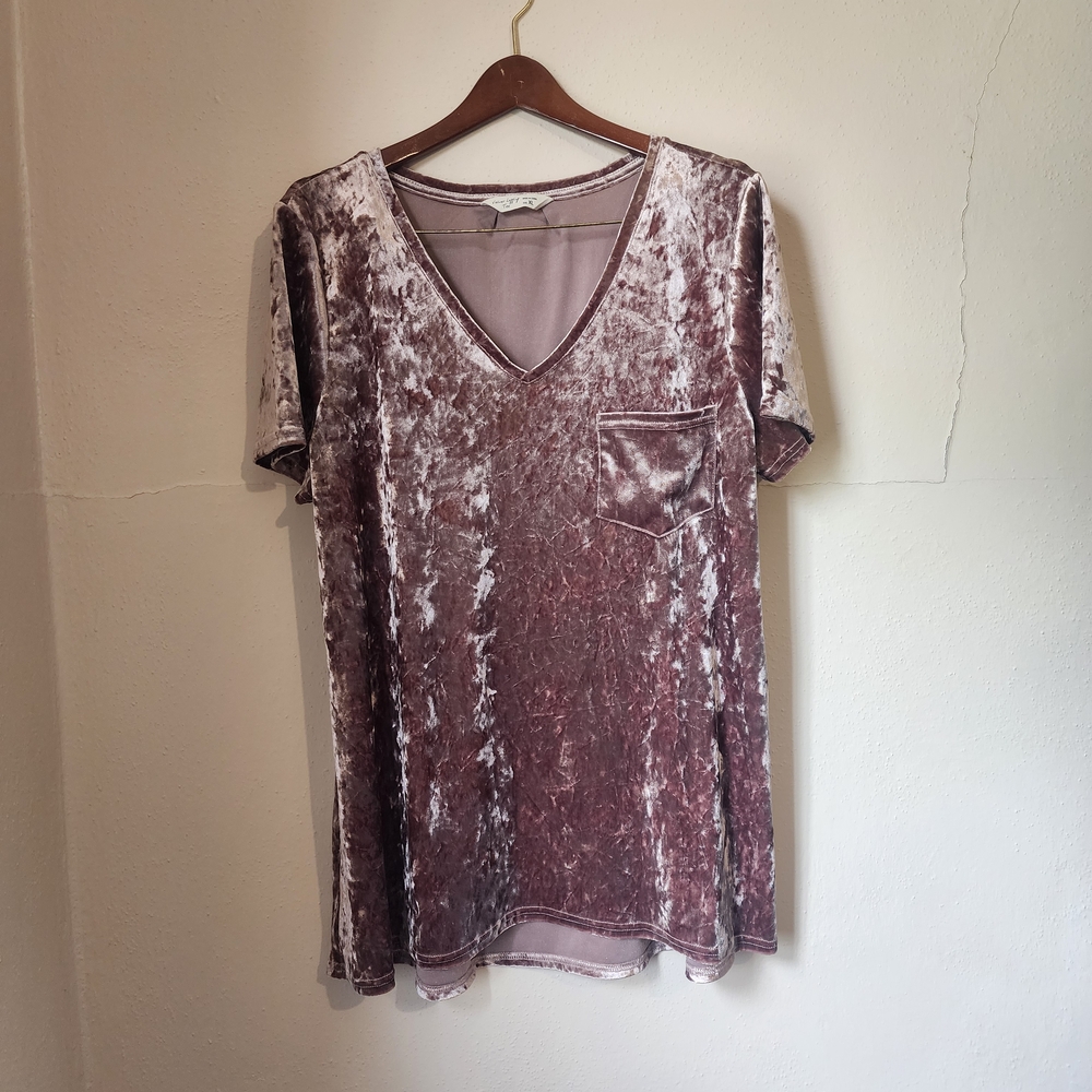 Velvet V-Neck Tunic Top